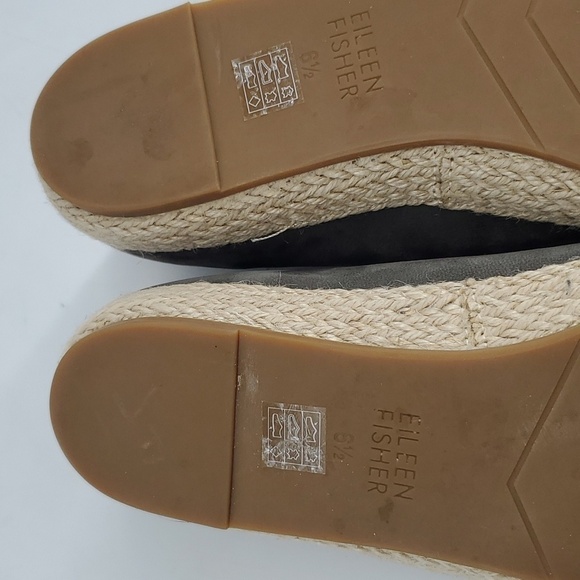Eileen Fisher Tour Nubuck Espadrille Flat Graphite Size 6.5 - Picture 7 of 11